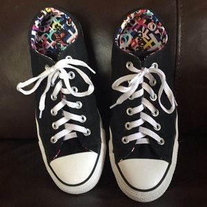 Converse AllStar black / multi low sneakers sz 10